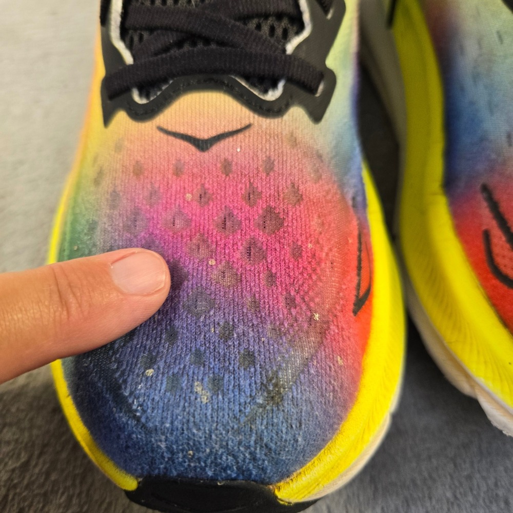 Hoka Clifton 9 Women 10B Running Shoes Black Multi Rainbow 1127896 BKML Tie Dye - Picture 4 of 10